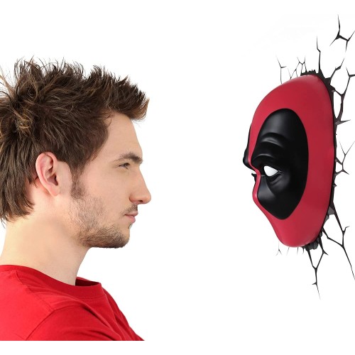 The Source Wholesale 20023 Marvel 3D Deco Light Deadpool,Plastic, Red-Black 62267 816733021041
