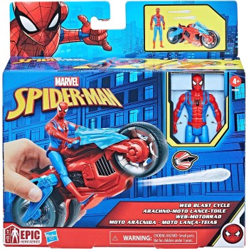 Hasbro Marvel Spider-Man Web Blast Cycle Kids Playset with Poseable Spider-Man Όχημα και φιγούρα F6899 5010994182533