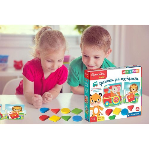 Clementoni Smart Baby Montessori Training Game Train With Shapes For 12-36 Months 1024-63237 8005125632374