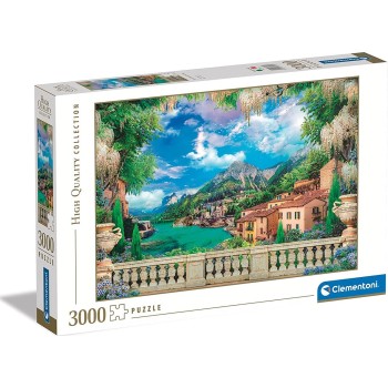Clementoni Παζλ 3000 H.Q. Καταπράσινη Βεράντα στη Λίμνη 1220-33553 8005125335534