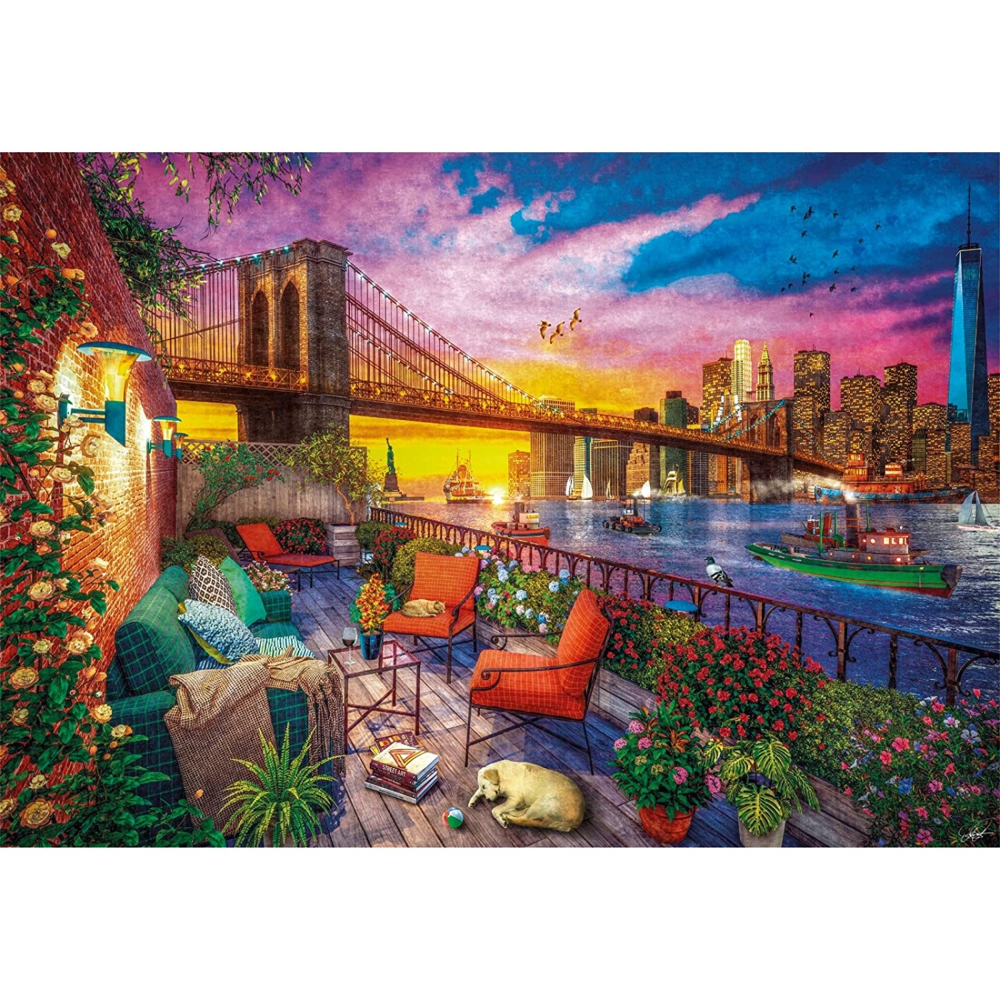 Clementoni 33552 Collection Manhattan Balcony Sunset 3000 Pieces ...
