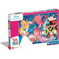 Clementoni Παιδικό Παζλ Supercolor Disney Αλίκη Στη Χώρα Των Θαυμάτων 104 Τμχ 1210-25748 8005125257485