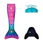 kuaki mermaids 3 Pcs Mermaid Tail Set Star L Μαγιό Ουρά Γοργόνας CJ3S-L 8435554407289