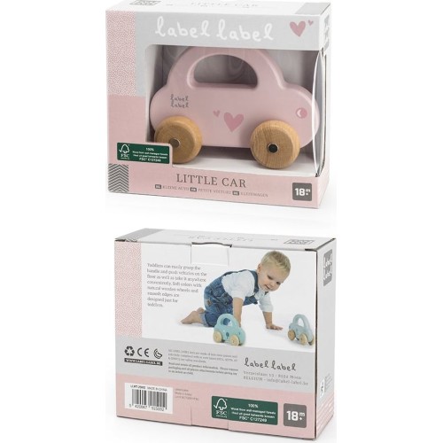 Label Label Ξύλινο Αυτοκινητάκι Ροζ 09-9301007-01 5420067925002