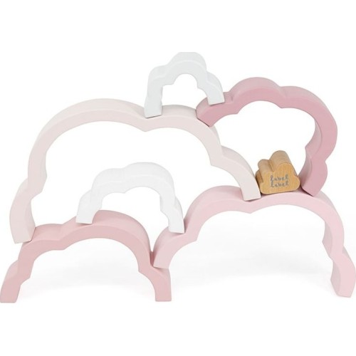 Label Label Wooden Stacking Rainbow Puzzle Cloud Pink 09-9301014-01 5420067925286