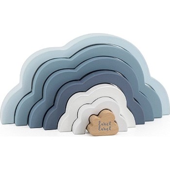 Label Label Ξύλινο Παιχνίδι Στοίβαξης Rainbow Puzzle Cloud Μπλε 09-9301014-02 5420067925293