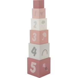 Label Label Ξύλινοι Κύβοι Stacking Blocks Numbers Ροζ 09-9301015-01 5420067925309