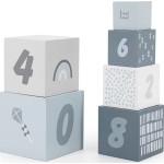 Label Label Wooden Cubes Stacking Blocks Numbers Blue 09-9301015-02 5420067925316