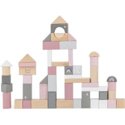 Label Label Wooden Stacking Cubes 50 Pm Pink 09-9301016-01 5420067925347