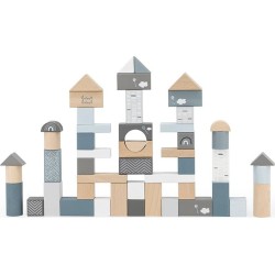 Label Label Wooden Stacking Cubes 50 Pcs Blue 09-9301016-02 5420067925354
