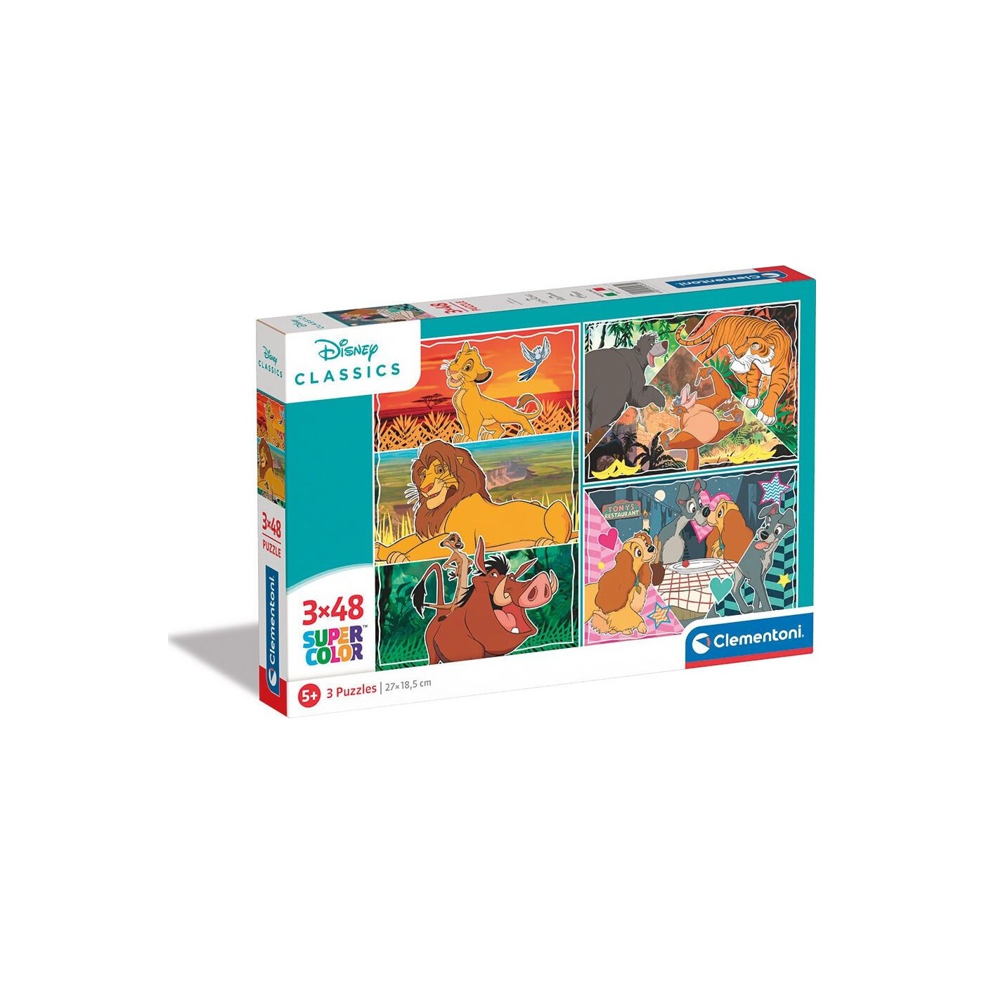 Clementoni Childrens Supercolor Disney Classic 3X48 TMX 1200-25285 ...
