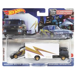 Mattel Hot Wheels Team Transport Nissan Silvia (S13) Sakura Sprinter Box Truck Νταλίκα Με Αυτοκινητάκι FLF56 / HKF41 19473510233
