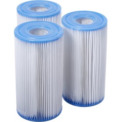 INTEX Cartridge Filter For Pompe Filter Combo Chlorinator, Pack Of Three Cartridges, Blue White, 32.04 X 10.79 X 20.3 Cm 29003 6