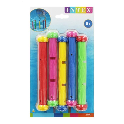 INTEX Underwater Play Sticks - Παιχνίδι Πισίνας με Μαλακό Αφρώδες Υλικό - 5 Χρώματα - 6+ Χρ. 55504 6941057455044