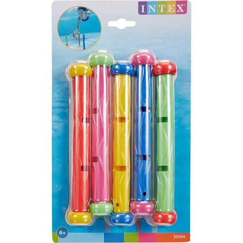 INTEX Underwater Play Sticks - Παιχνίδι Πισίνας με Μαλακό Αφρώδες Υλικό - 5 Χρώματα - 6+ Χρ. 55504 6941057455044