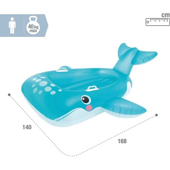 INTEX Blue Whale Ride On Μπλε Φαλαινίτσα με 2 Σταθερές Λαβές - 168x140εκ. 57567 6941057422626