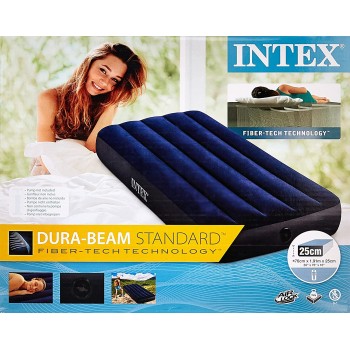 INTEX Full Dura-Beam Classic Downy Airbed 137x191x25cm Στρώμα με Τεχνολογία Ινών 64758 6941057412450