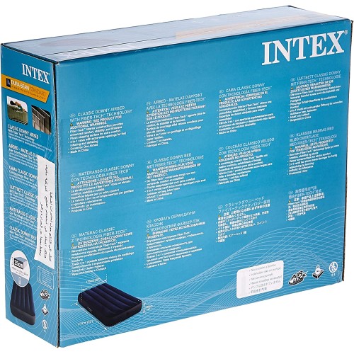 INTEX Full Dura-Beam Classic Downy Airbed 137x191x25cm Στρώμα με Τεχνολογία Ινών 64758 6941057412450