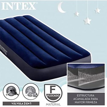 INTEX Full Dura-Beam Classic Downy Airbed 137x191x25cm Στρώμα με Τεχνολογία Ινών 64758 6941057412450