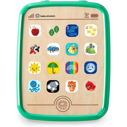 Hape baby einstein  magic touch tablet wooden musical toys with over 150 melodies and 3 languages english, french and spanish, f