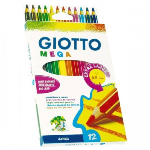 Giotto Ξυλομπογιές Mega Χοντρές 12Τμχ 000225600 8000825225109