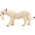 papo Wild Animal Kingdom Figurine White Lioness With Cub, Multicolour 50203 3465000502034