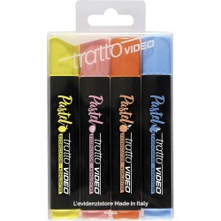 Μαρκαδόροι Υπογράμμισης Πλακέ 05 Tratto Video Pastel Σε Blister 4 Τμχ 835800 8000825024412