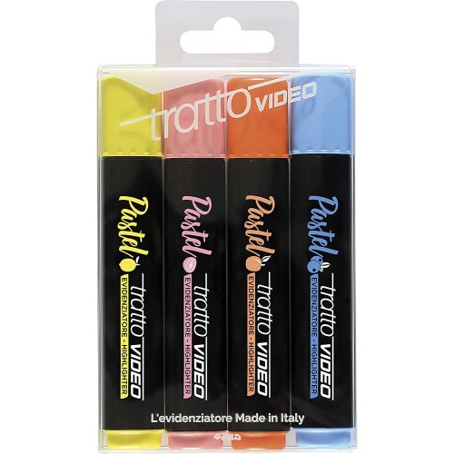 tratto Pastel Video Stretch, Envelope Of 4 Highlighters 835800 8000825024412