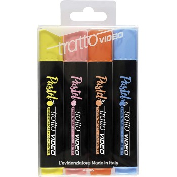 tratto Pastel Video Stretch, Envelope Of 4 Highlighters 835800 8000825024412