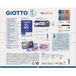 Giotto Art Lab: Fancy Lettering Creative Writing Kit - 1 Canson Block For Lettering + 10 Turbo Brush Markers + 12  Mini Watercol