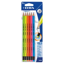 Lyra Μολύβια Με Γόμα 6Τεμ Ηβ Neon 6 Χρώματα Σε Blister 1298001 4084900009222