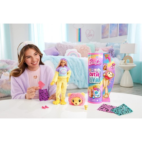 Mattel Barbie Cutie Reveal - Λιονταράκι, Βελούδινη Στολή Λιονταριού 10 Εκπλήξεις HKR06 194735106905