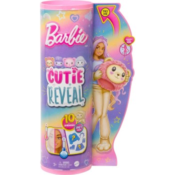 Mattel Barbie Cutie Reveal - Λιονταράκι, Βελούδινη Στολή Λιονταριού 10 Εκπλήξεις HKR06 194735106905