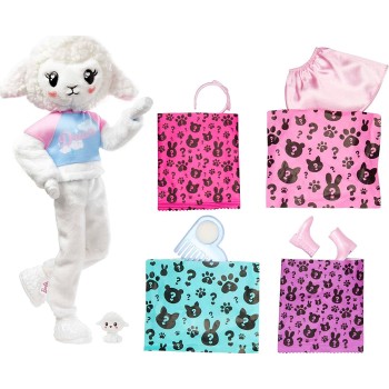 Mattel Barbie Cutie Reveal Doll And Accessories, Lamb Plush Costume 10 Surpris HKR03 194735106738