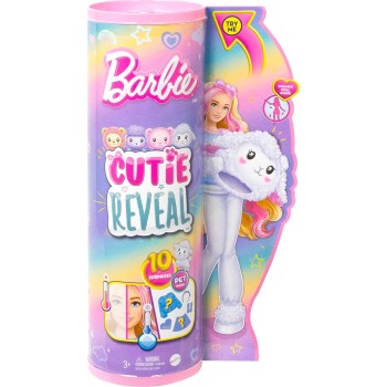 Mattel Barbie Cutie Reveal Doll And Accessories, Lamb Plush Costume 10 Surpris HKR03 194735106738