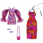 Mattel Barbie Clothes, Fashion And Accessory 2-Pack Dolls, 2 Dressy Floral-Themed GWF04 / HJT35 194735093977