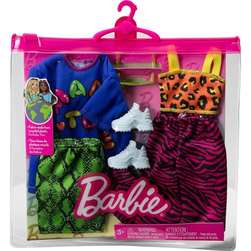 Mattel Barbie Clothes, Fashion And Accessory 2-Pack Dolls, 2 Vibrant Outfits With GWF04 / HJT36 194735094028