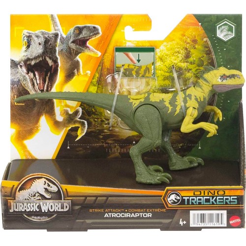 Mattel Jurassic World Strike Attack Dinosaur Toy Atrociraptor With Movable Joints and Single Strike Action HLN63 / HLN69 1947351