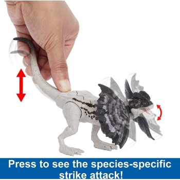 Mattel Jurassic World Strike Attack Dinosaur Toy Dilophosaurus Νεες Φιγουρες Δεινοσαυρων Με Σπαστα Μελη HLN63 / HLN70 1947351162