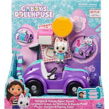 Spin Master Gabbys Dollhouse, Carlita Toy Car With Pandy Paws Collectible Figure 6062145 778988374665
