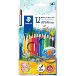 STAEDTLER Noris Club Watercolor Colored Pencils, 12 Brilliant Colors 144 10NC12 4007817144268