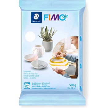 STAEDTLER Air -Drying Modeling Mass Fimo Air, White, Immediately Usable, No Burning Process Necessary, 500G, 8100-76 40066088064