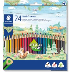 STAEDTLER Colored Pencils Noris Color, Ergonomic Three-Cant Format, Non-Slip Soft Surface, High Break Resistance, 187 C24 400781