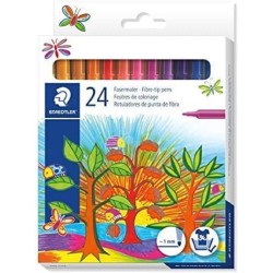 STAEDTLER Noris Club Fiber Painter, Round, Approximately 1.0 Mm, Set With 24 Brilliant Colors, 325 C24 325 C24 4007817015728