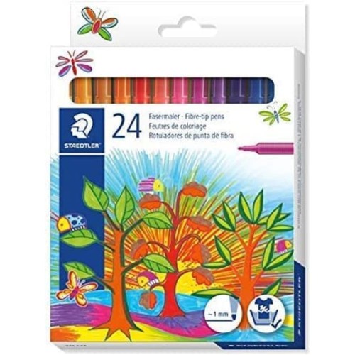 STAEDTLER Noris Club Fiber Painter, Round, Approximately 1.0 Mm, Set With 24 Brilliant Colors, 325 C24 325 C24 4007817015728