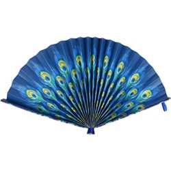 Legami Folding Paper Fan, Fiesta and Siesta, 19,5x2 cm, Peacock Theme, Elastic Closure to Take It Always With You, to Cool Off P