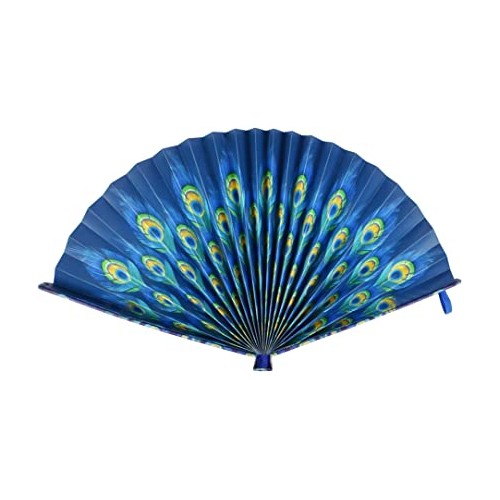 Legami Folding Paper Fan, Fiesta and Siesta, 19,5x2 cm, Peacock Theme, Elastic Closure to Take It Always With You, to Cool Off P