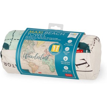 Legami Maxi Beach Towel Theme Travel Quick Drying Ultraabsorbent Towel In Microfibre 175X200 Cm BTM0001 8052461961545