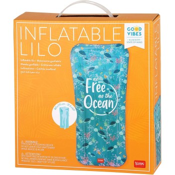 Legami Inflatable Mattress With Glitter 2 air Chambers Includes Patch 80x175 cm Sea Turtle Theme MATT0008 8053610784763