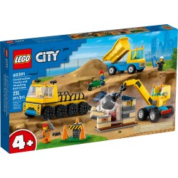 LEGO City Φορτηγά Οικοδομικών Υλικών Και Γερανός Με Μπάλα Κατεδάφισης 60391 5702017416465